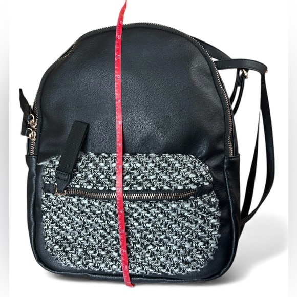 Torrid Elegant Black Faux Leather Backpack With Boucle Sweater Front Pocket main image 8